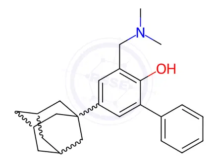 Chemical structure of 5-(1-Adamantyl)-3-((dimethylamino)methyl)(1,1'-biphenyl)-2-ol