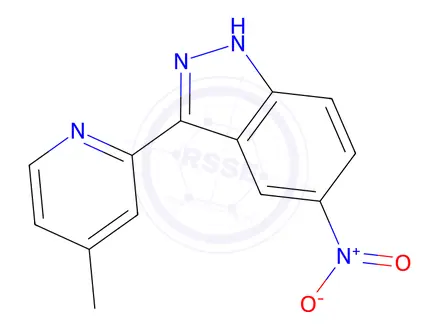 Chemical structure of 3-(4-Methylpyridin-2-yl)-5-nitro-1H-indazole