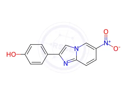 Chemical structure of 4-(6-Nitroimidazo[1,2-a]pyridin-2-yl)phenol