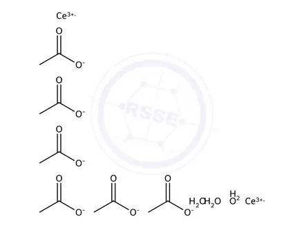 Chemical structure of Acetic acid, cerium(3+) salt, sesquihydrate