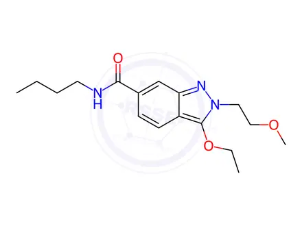Chemical structure of N-Butyl-3-ethoxy-2-(2-methoxyethyl)-2H-indazole-6-carboxamide