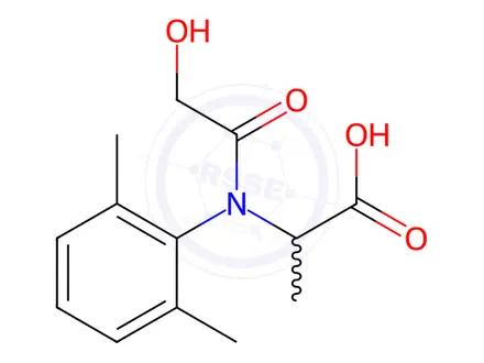 Chemical structure of N-(2,6-Dimethylphenyl)-N-(2-Hydroxyacetyl)Alanine