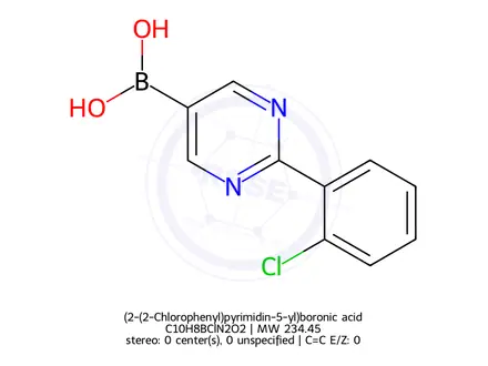 Chemical structure of (2-(2-Chlorophenyl)pyrimidin-5-yl)boronic acid