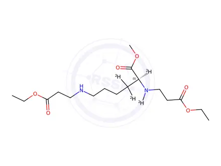Chemical structure of Nα,Nε-Bis(ethoxycarbonylethyl)-L-lysine-d4 Methyl Ester