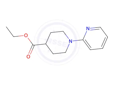 Chemical structure of 1-(Pyridin-2-yl)ethyl piperidine-4-carboxylate