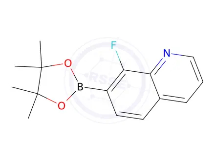 Chemical structure of 8-Fluoro-7-(tetramethyl-1,3,2-dioxaborolan-2-yl)quinoline