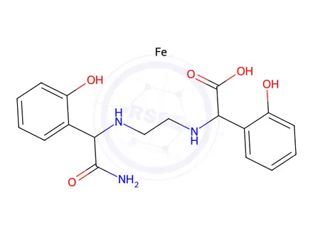Chemical structure of [alpha-[[2-[[2-amino-1-(2-hydroxyphenyl)-2-oxoethyl]amino]ethyl]amino]-2-hydroxybenzeneacetato(3-)]iron