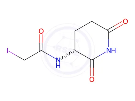 Chemical structure of N-(2,6-dioxo-3-piperidyl)-2-iodo-acetamide