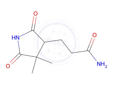 Chemical structure of 3-(4,4-dimethyl-2,5-dioxopyrrolidin-3-yl)propanamide