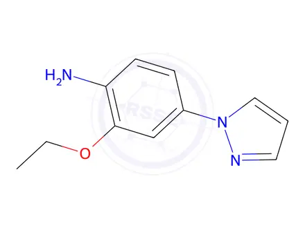 Chemical structure of 2-Ethoxy-4-(1H-pyrazol-1-yl)aniline