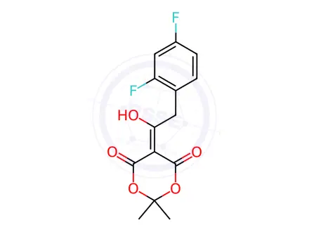 Chemical structure of 5-(2-(2,4-difluorophenyl)-1-hydroxyethylidene)-2,2-dimethyl-1,3-dioxane-4,6-dione