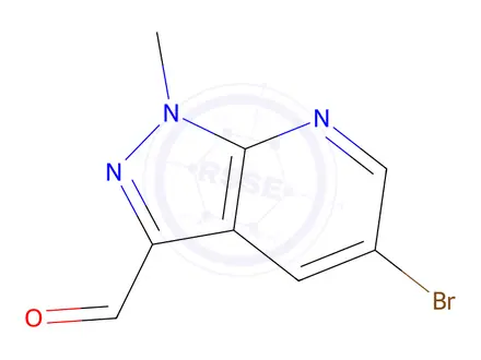 Chemical structure of 5-Bromo-1-methyl-1H-pyrazolo[3,4-b]pyridine-3-carbaldehyde