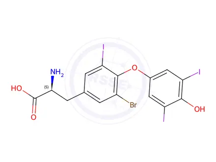 Chemical structure of 3-Bromo-L-thyroxine