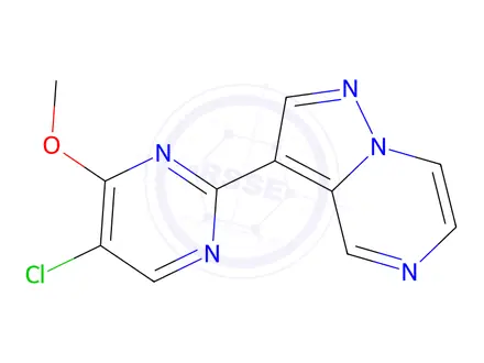 Chemical structure of 3-(5-Chloro-4-methoxypyrimidin-2-yl)pyrazolo[1,5-a]pyrazine
