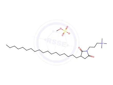 Chemical structure of [trimethyl[3-[3-octadecyl-2,5-dioxopyrrolidine-1-yl]propyl]ammonium] methyl sulphate