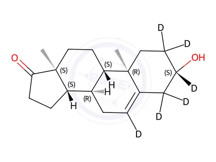 Chemical structure of Dehydroepiandrosterone-D6 in methanol