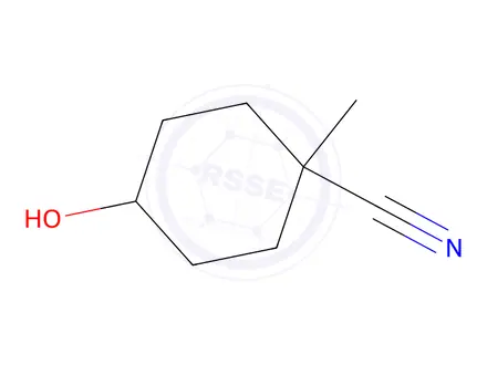 Chemical structure of cis-4-hydroxy-1-methylcyclohexane-1-carbonitrile