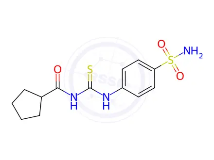 Chemical structure of N-((4-Sulfamoylphenyl)carbamothioyl)cyclopentanecarboxamide