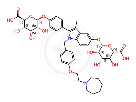 Chemical structure of Bazedoxifene Bis-β-D-Glucuronide