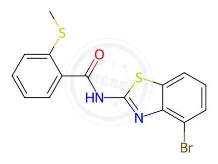 Chemical structure of N-(4-Bromobenzo[d]thiazol-2-yl)-2-(methylthio)benzamide