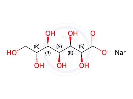 Chemical structure of sodium D-glycero-D-ido-heptonate