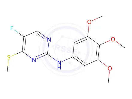 Chemical structure of 5-Fluoro-4-(methylthio)-N-(3,4,5-trimethoxyphenyl)-2-pyrimidinamine