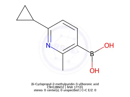 Chemical structure of (6-Cyclopropyl-2-methylpyridin-3-yl)boronic acid