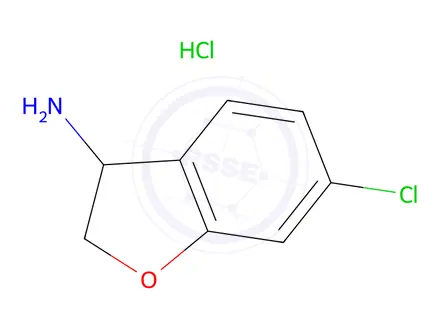 Chemical structure of 6-Chloro-2,3-dihydrobenzofuran-3-amine hydrochloride