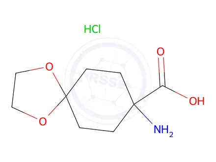 Chemical structure of 8-Amino-1,4-dioxaspiro[4.5]decane-8-carboxylic acid hydrochloride