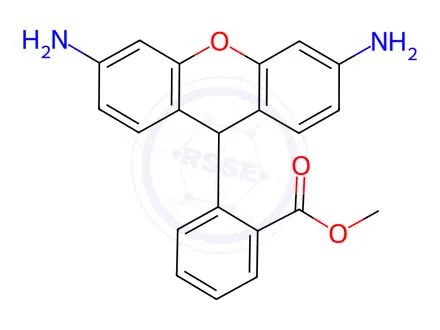 Chemical structure of Methyl 2-(3,6-diamino-9H-xanthen-9-yl)benzoate