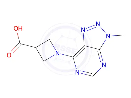 Chemical structure of 1-(3-methyl-3h-[1,2,3]triazolo[4,5-d]pyrimidin-7-yl)azetidine-3-carboxylic acid