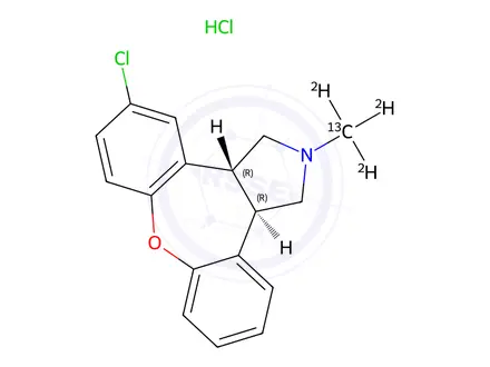 Chemical structure of Asenapine-13C-D3 hydrochloride