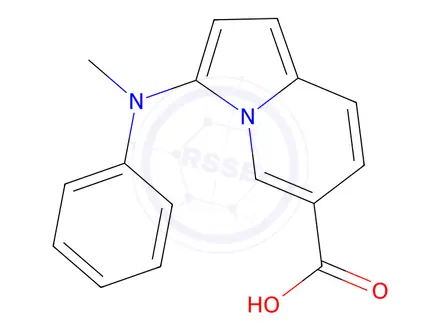 Chemical structure of 3-(Methyl(phenyl)amino)indolizine-6-carboxylic acid