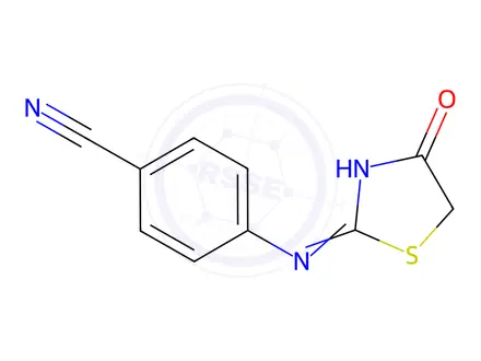 Chemical structure of 4-((4-Oxo-4,5-dihydrothiazol-2-yl)amino)benzonitrile