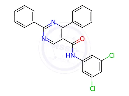Chemical structure of N-(3,5-Dichlorophenyl)-2,4-diphenylpyrimidine-5-carboxamide