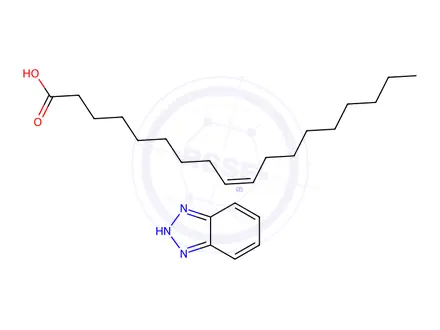 Chemical structure of oleic acid, compound with 1H-benzotriazole (1:1)