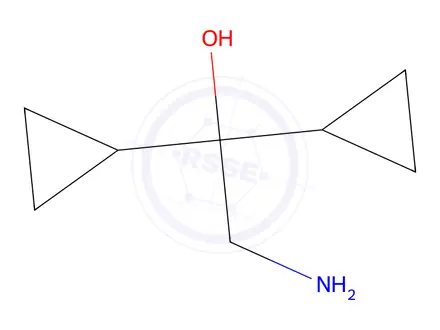Chemical structure of 2-amino-1,1-dicyclopropylethan-1-ol