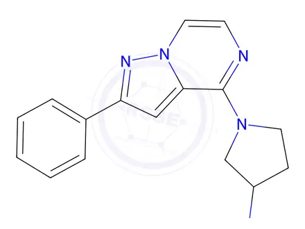 Chemical structure of 1-(2-Phenylpyrazolo[1,5-a]pyrazin-4-yl)pyrrolidin-3-amine