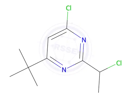 Chemical structure of 4-(tert-Butyl)-6-chloro-2-(1-chloroethyl)pyrimidine