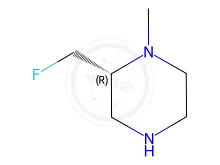 Chemical structure of Piperazine, 2-(fluoromethyl)-1-methyl-, (2R)-