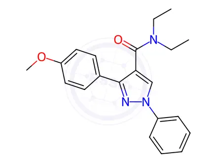 Chemical structure of N,N-Diethyl-3-(4-methoxyphenyl)-1-phenyl-1H-pyrazole-4-carboxamide
