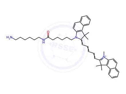 Chemical structure of Cyanine5.5 amine