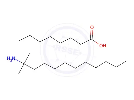 Chemical structure of octanoic acid, compound with 1,1-dimethylundecylamine (1:1)