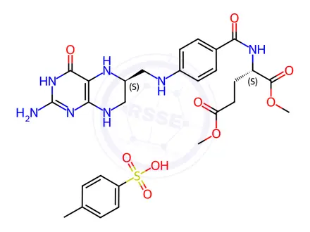 Chemical structure of (6S)-Tetrahydrofolic Acid Dimethyl Ester p-Toluenesulfonate Salt