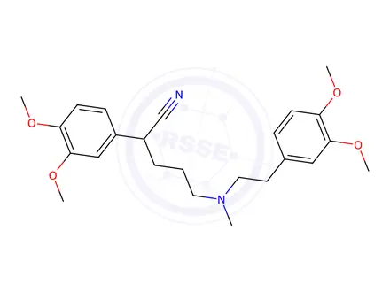 Chemical structure of 2-(3,4-Dimethoxy-phenyl)-5-[[2-(3,4-dimethoxyphenyl)-ethyl]methyl-amino]-pentanenitrile