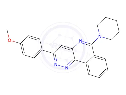 Chemical structure of 3-(4-Methoxyphenyl)-6-(piperidin-1-yl)pyridazino[4,3-c]isoquinoline