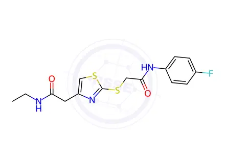 Chemical structure of N-Ethyl-2-(2-((2-((4-fluorophenyl)amino)-2-oxoethyl)thio)thiazol-4-yl)acetamide