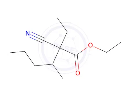 Chemical structure of 2-Cyano-2-ethyl-3-methylhexanoic Acid Ethyl Ester