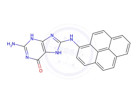 Chemical structure of 2-Amino-8-(pyren-1-ylamino)-1H-purin-6(7H)-one