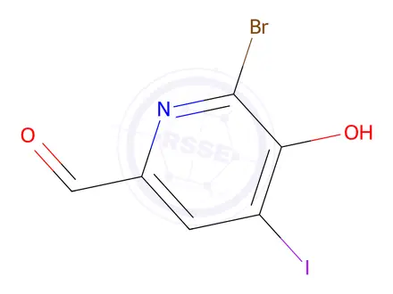 Chemical structure of 6-Bromo-5-hydroxy-4-iodopicolinaldehyde